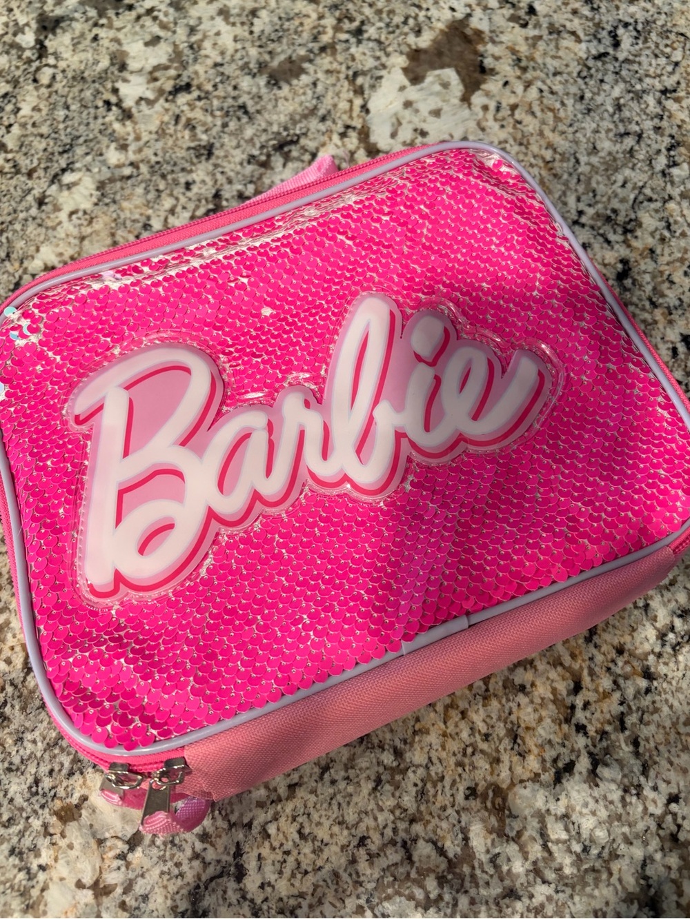 Barbie Hot Pink Sequin insulated lunch box